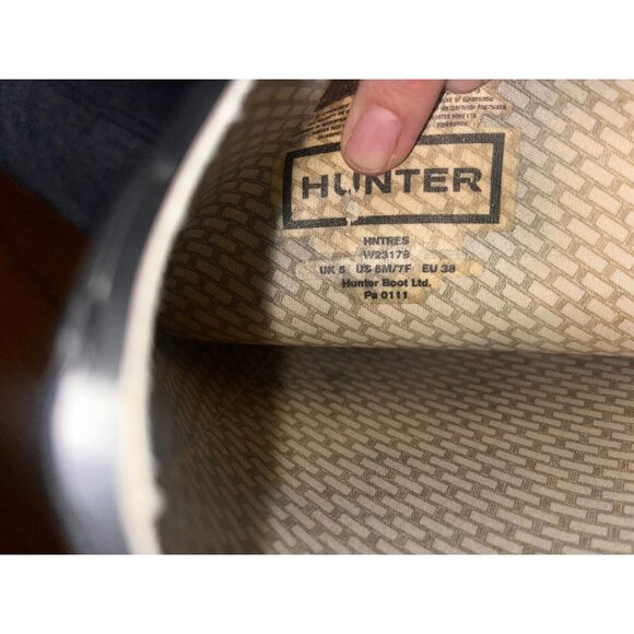 Hunter Black High Rain Boots Unisex 6M 7F - Picture 8 of 8